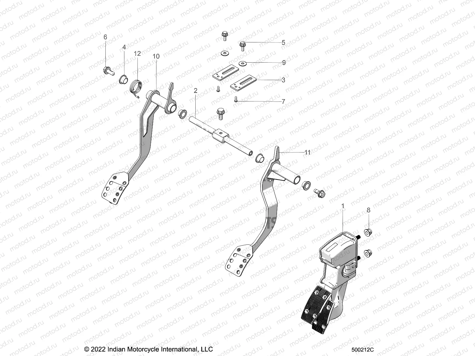 CONTROLS | CONTROLS, FOOT CONTROLS MANUAL - T22AAFGB/HB/PGD/HD/RGB/HB ALL OPTIONS (500212C)