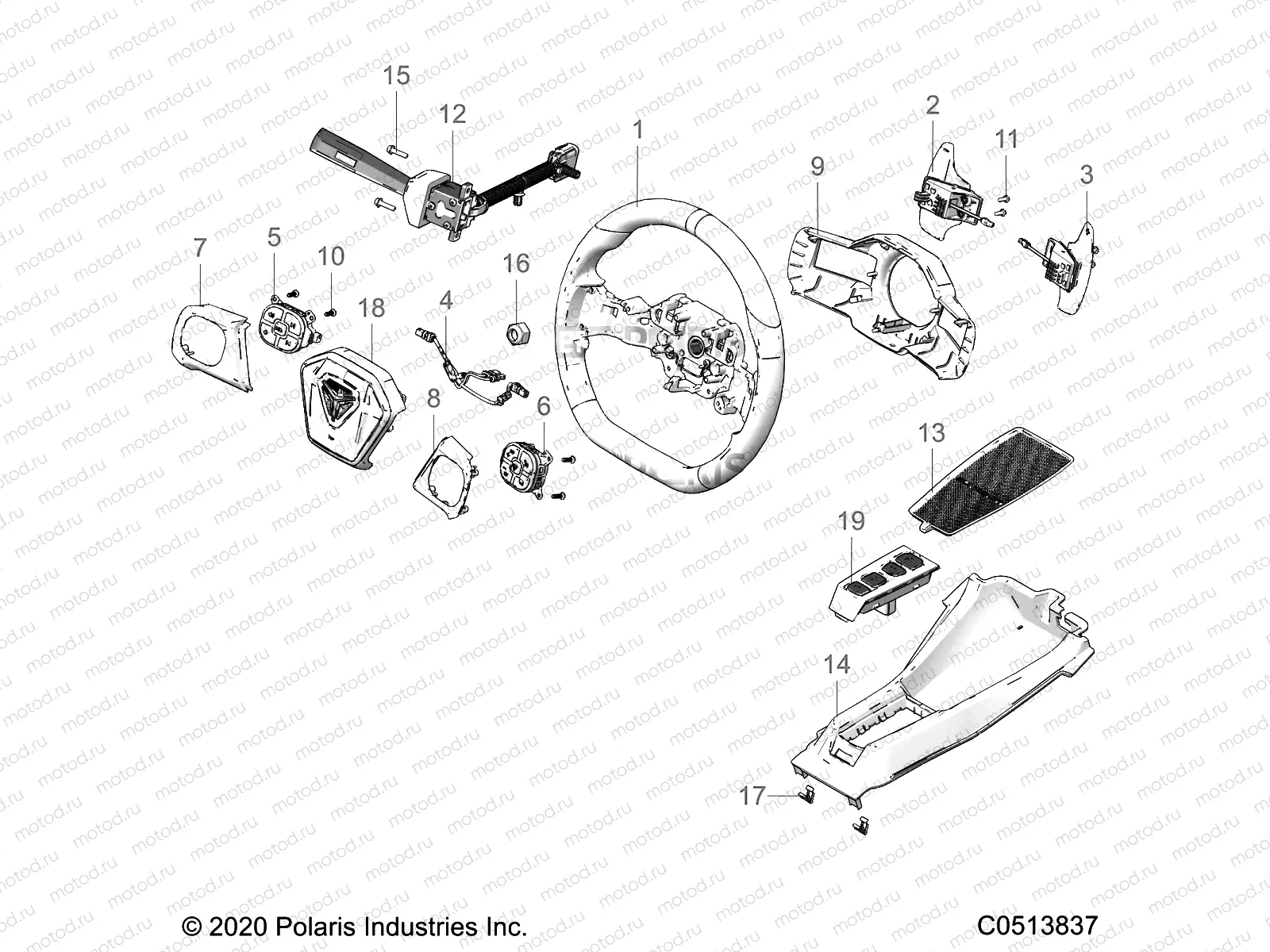CONTROLS | CONTROLS, HAND CONTROLS (R MODELS) AUTO - T22AARGB/HB ALL OPTIONS  (C0513837)
