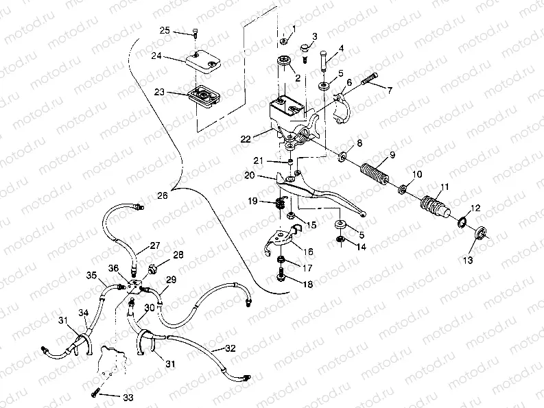 CONTROLS - MASTER CYLINDER/BRAKE LINE 2x4 300 W947530 (4926742674B008) | CONTROLS - MASTER CYLINDER/BRAKE LINE 2x4 300 W947530 (4926742674B008)