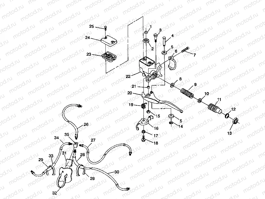 CONTROLS - MASTER CYLINDER/BRAKE LINE 2X4 350L W937539 (4924032403018A) | CONTROLS - MASTER CYLINDER/BRAKE LINE 2X4 350L W937539 (4924032403018A)