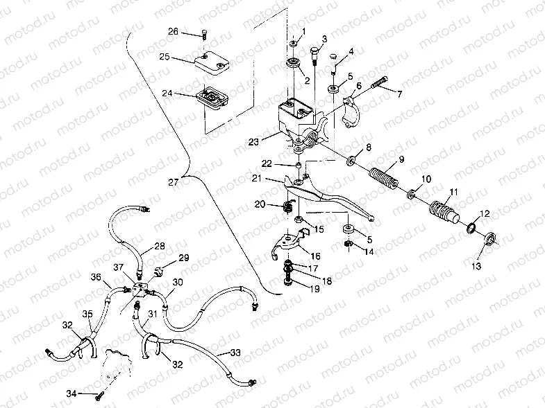 CONTROLS - MASTER CYLINDER/BRAKE LINE 4x4 300 W948130 (4926762676B011) | CONTROLS - MASTER CYLINDER/BRAKE LINE 4x4 300 W948130 (4926762676B011)
