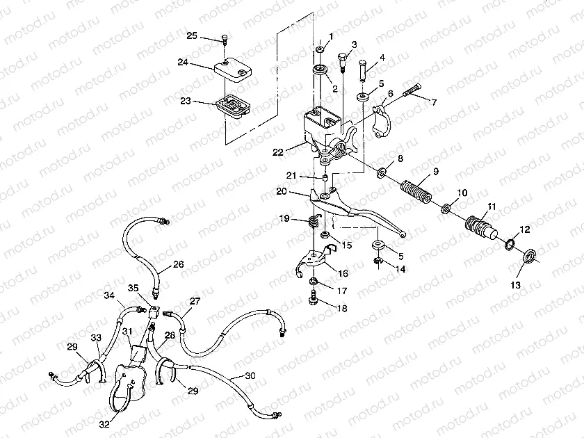 CONTROLS - MASTER CYLINDER/BRAKE LINE 4X4 350L W938139 (4924052405021A) | CONTROLS - MASTER CYLINDER/BRAKE LINE 4X4 350L W938139 (4924052405021A)