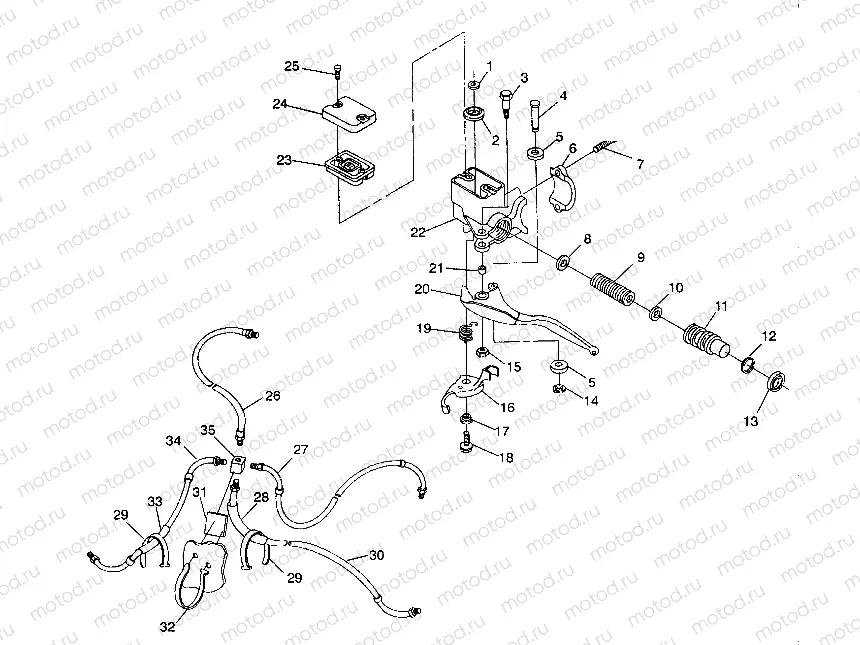 CONTROLS - MASTER CYLINDER/BRAKE LINE 6X6 250 W938727 (4924092409022A) | CONTROLS - MASTER CYLINDER/BRAKE LINE 6X6 250 W938727 (4924092409022A)