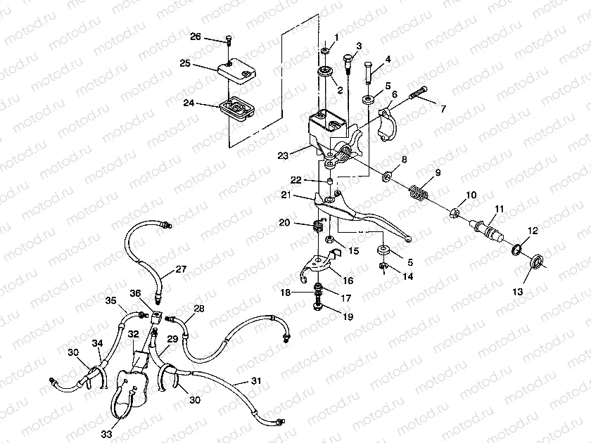 CONTROLS - MASTER CYLINDER/BRAKE LINE 6X6 350L W938739 (4924062406022A) | CONTROLS - MASTER CYLINDER/BRAKE LINE 6X6 350L W938739 (4924062406022A)