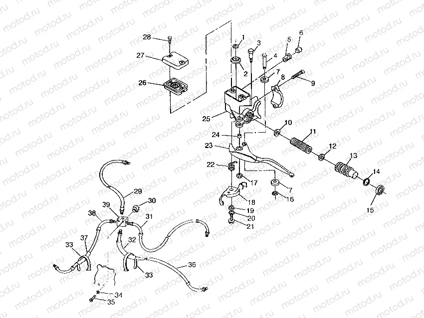 CONTROLS - MASTER CYLINDER/BRAKE LINE 6x6 400L | CONTROLS - MASTER CYLINDER/BRAKE LINE 6x6 400L, SWEDISH S948740 and  NORWEG (4926812681023A)