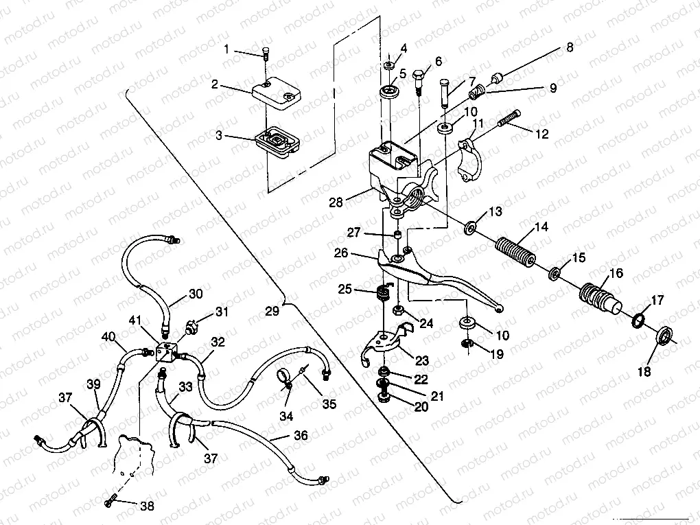 CONTROLS - MASTER CYLINDER/BRAKE LINE 6X6 400L - W968740 and  6X6 400L Norw (4935963596B014) | CONTROLS - MASTER CYLINDER/BRAKE LINE 6X6 400L - W968740 and  6X6 400L Norw (4935963596B014)