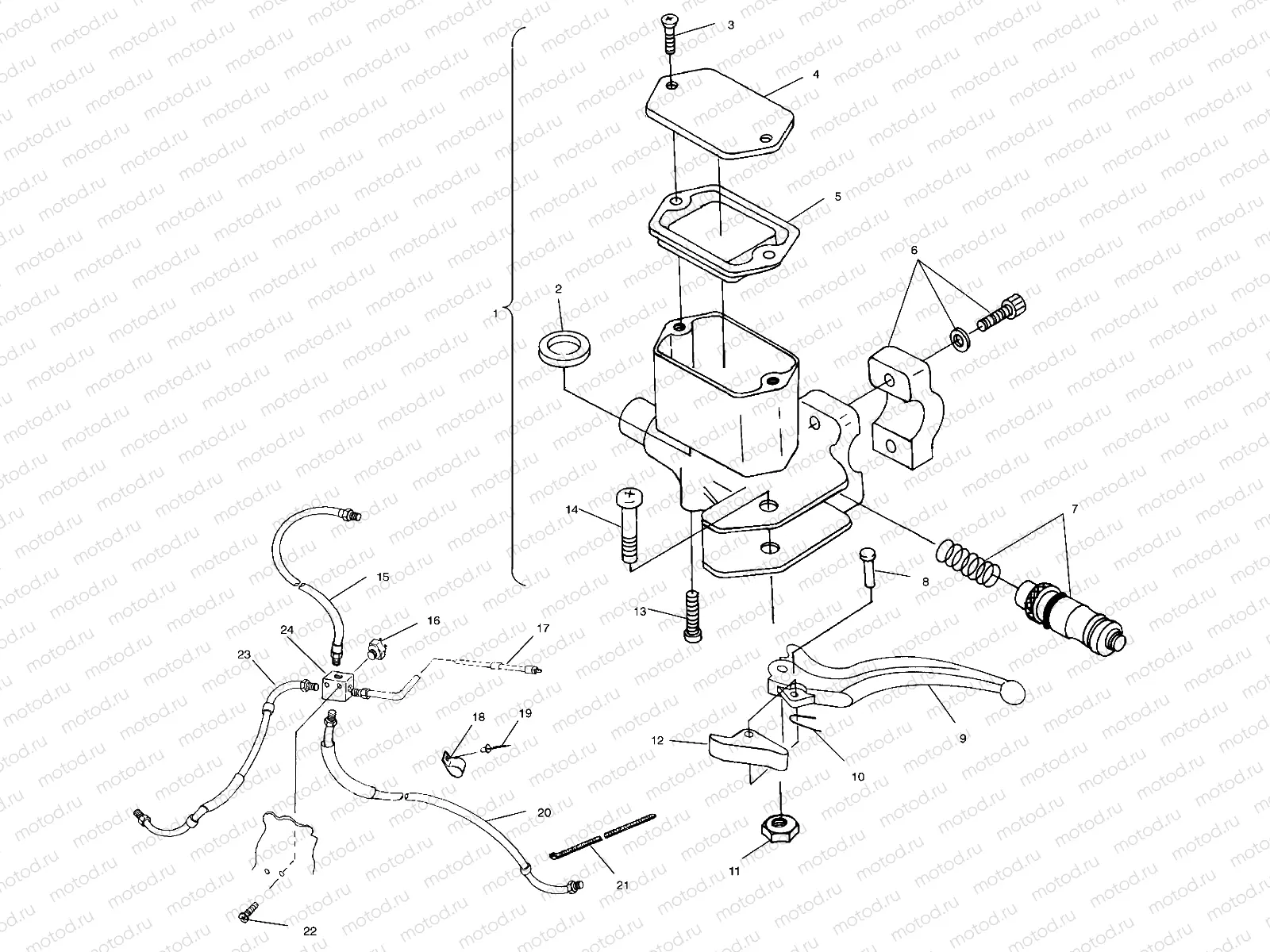 CONTROLS - MASTER CYLINDER/BRAKE LINE - A00BA25CA (4954825482B008) | CONTROLS - MASTER CYLINDER/BRAKE LINE - A00BA25CA (4954825482B008)