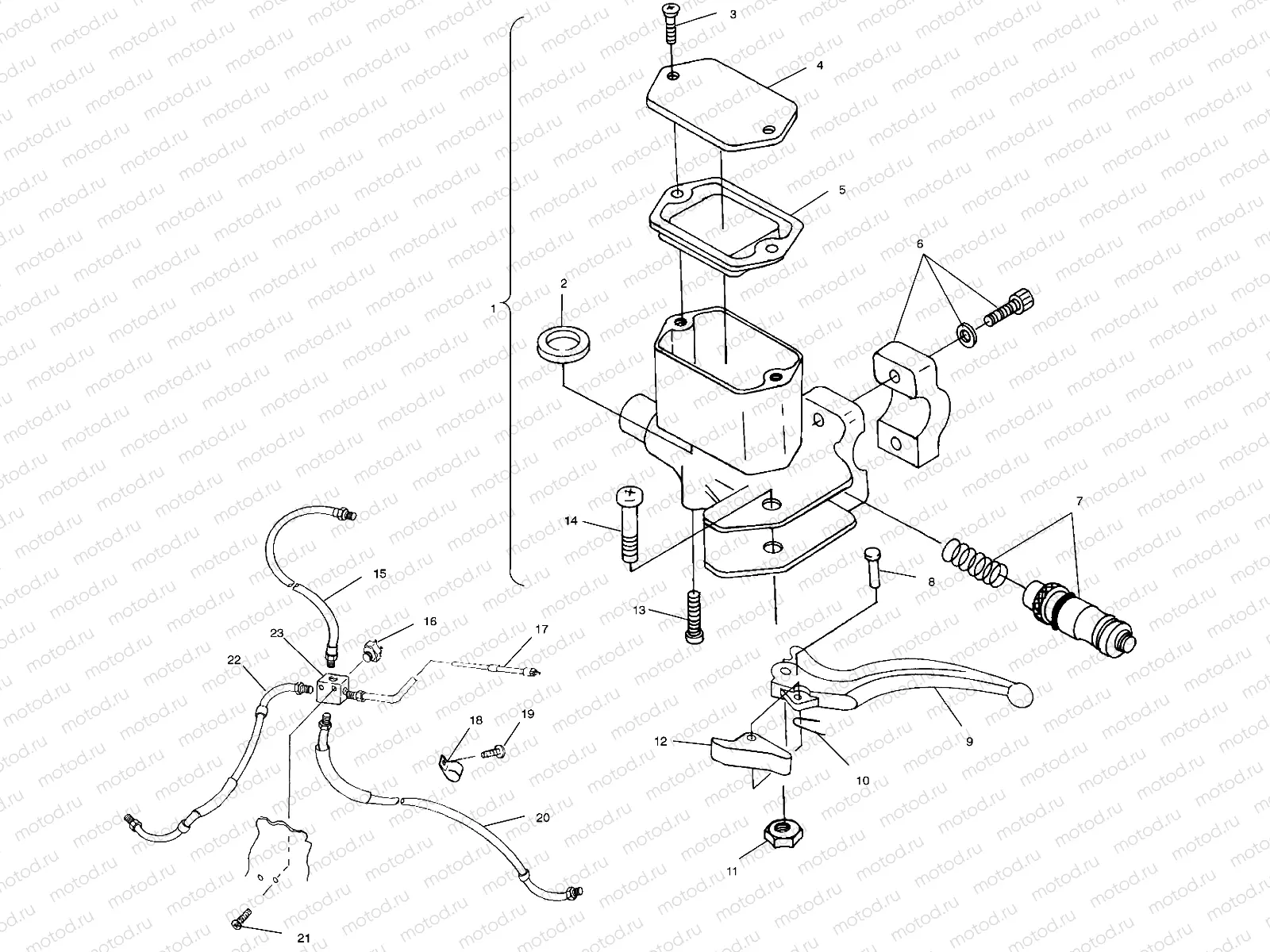 CONTROLS - MASTER CYLINDER/BRAKE LINE - A00BA38CA (4954835483B009) | CONTROLS - MASTER CYLINDER/BRAKE LINE - A00BA38CA (4954835483B009)