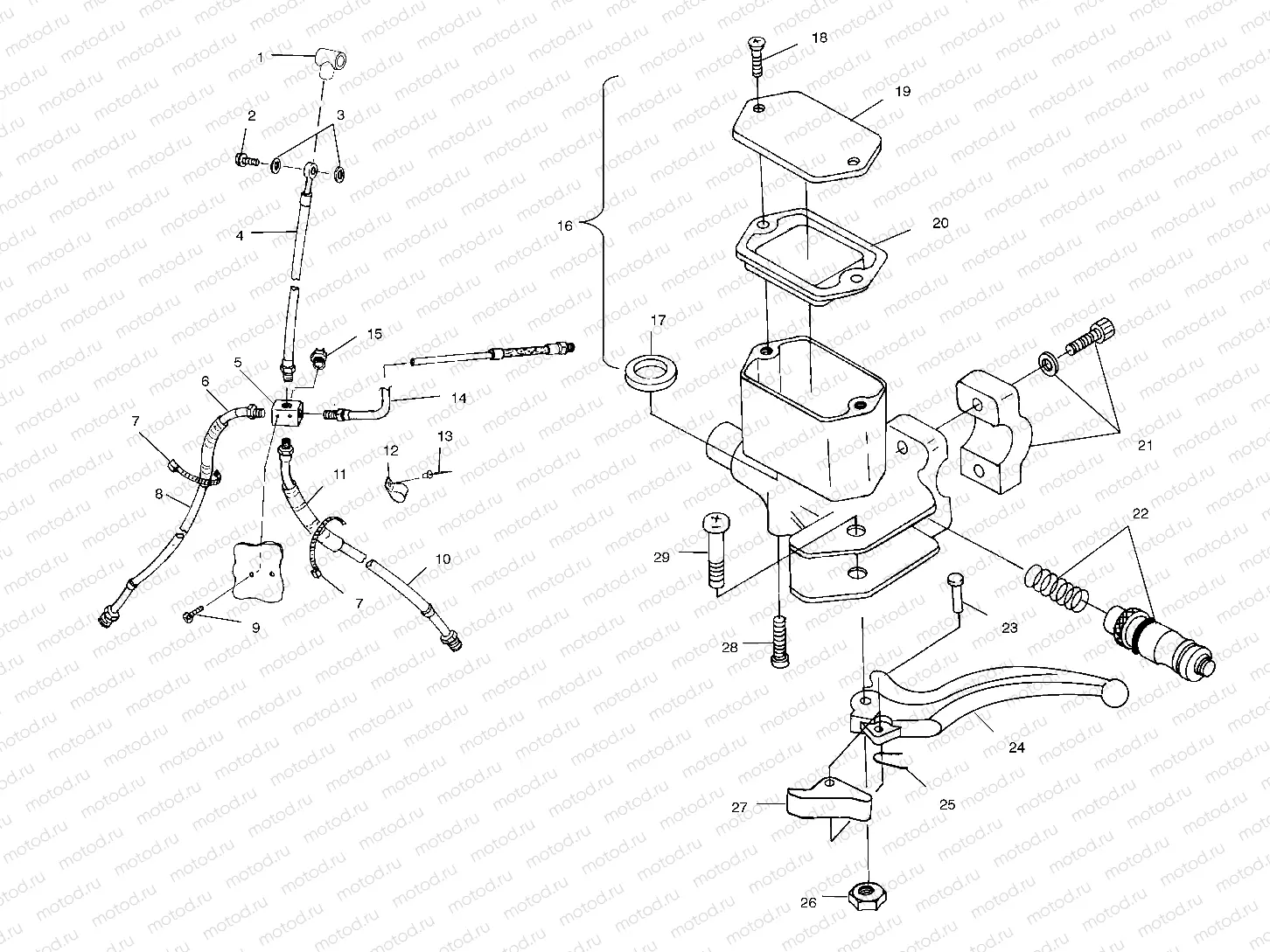 CONTROLS - MASTER CYLINDER/BRAKE LINE - A00CG38CA (4954875487B010) | CONTROLS - MASTER CYLINDER/BRAKE LINE - A00CG38CA (4954875487B010)