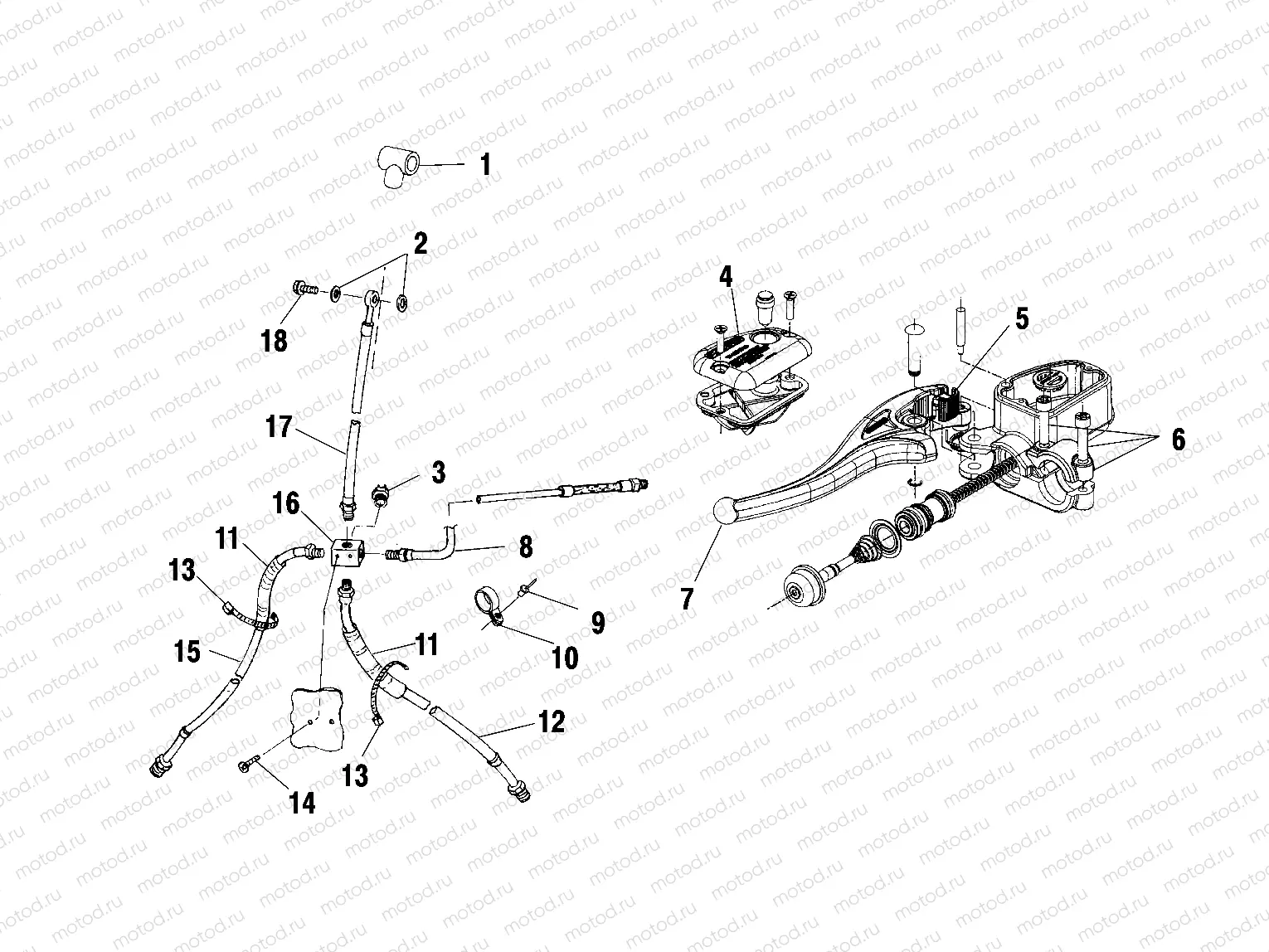 CONTROLS - MASTER CYLINDER/BRAKE LINE - A01CH42AA (4964436443B008) | CONTROLS - MASTER CYLINDER/BRAKE LINE - A01CH42AA (4964436443B008)