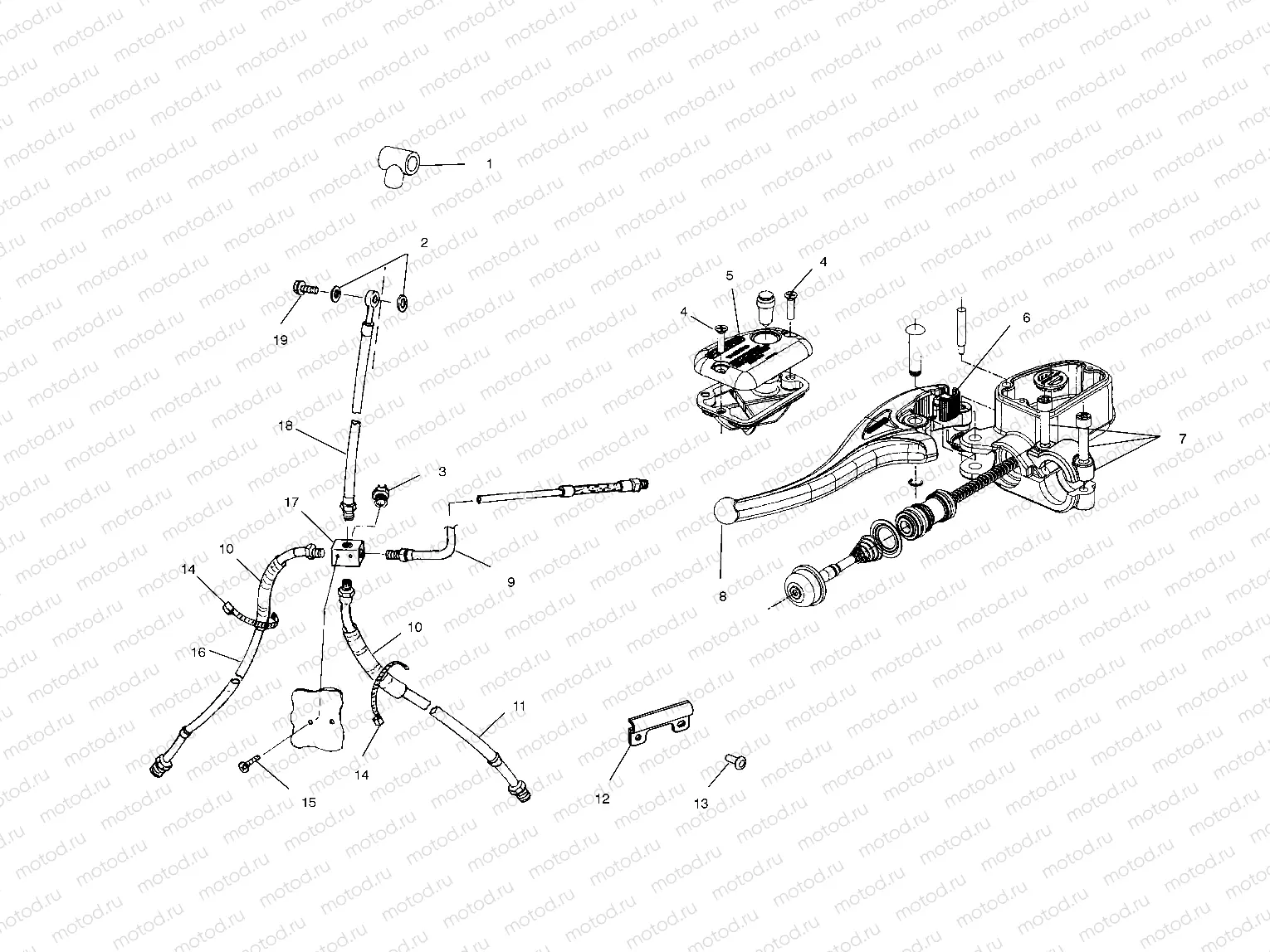 CONTROLS - MASTER CYLINDER/BRAKE LINE - A01CK32AA (4964086408B007) | CONTROLS - MASTER CYLINDER/BRAKE LINE - A01CK32AA (4964086408B007)