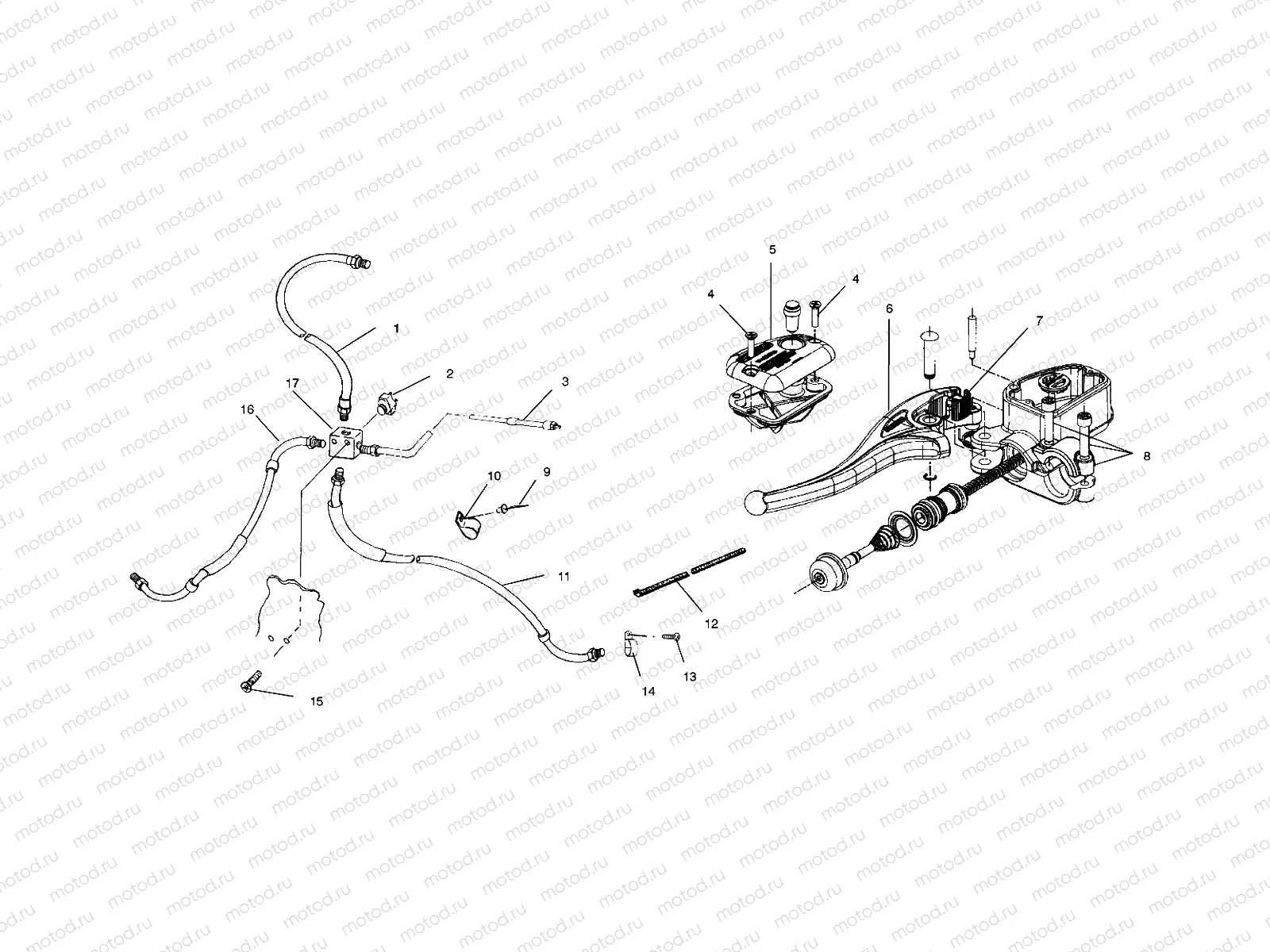 CONTROLS - MASTER CYLINDER/BRAKE LINE - A02BA38CA (4969936993B07) | CONTROLS - MASTER CYLINDER/BRAKE LINE - A02BA38CA (4969936993B07)