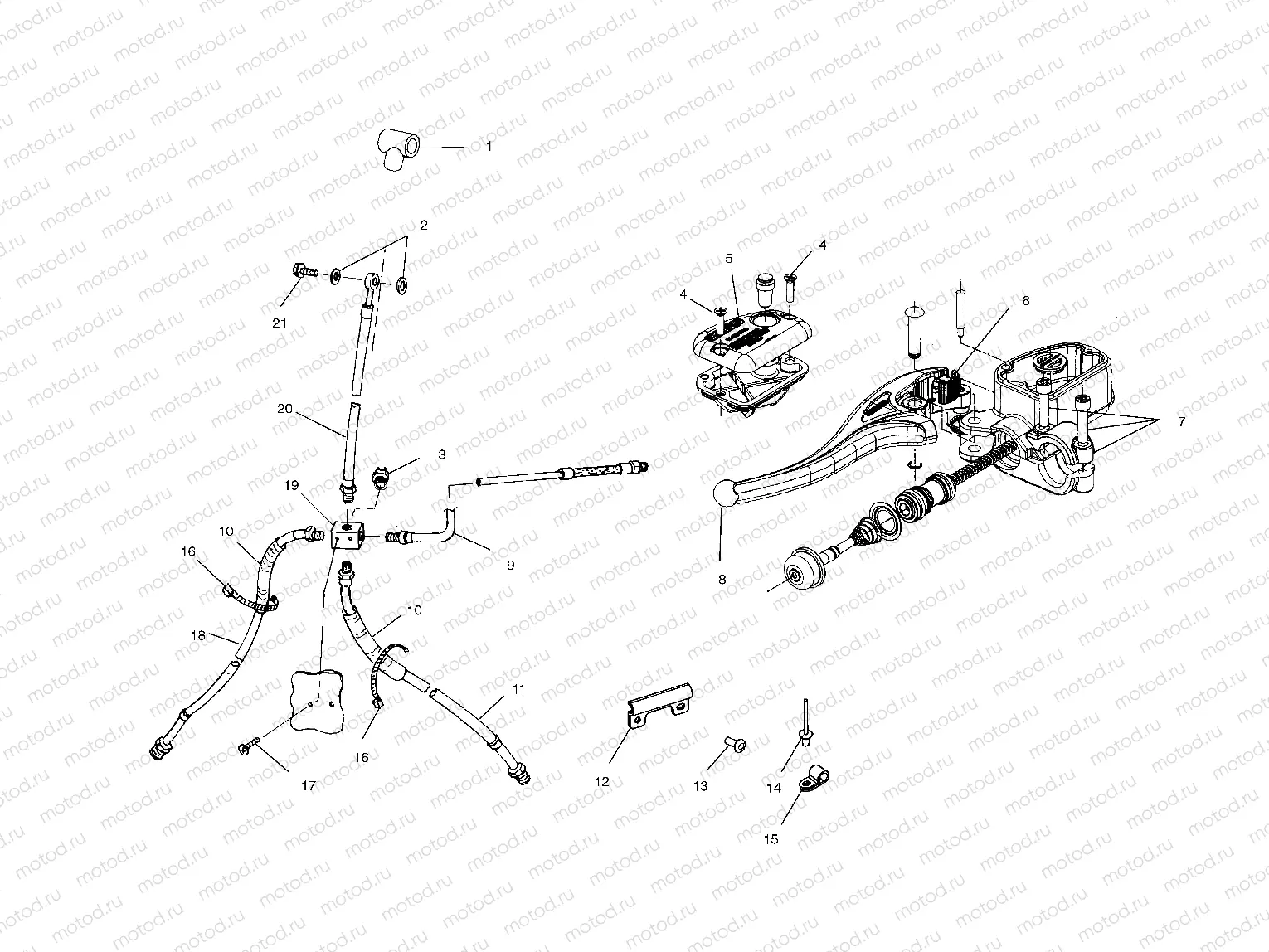 CONTROLS - MASTER CYLINDER/BRAKE LINE - A02CK32AA (4970287028B08) | CONTROLS - MASTER CYLINDER/BRAKE LINE - A02CK32AA (4970287028B08)