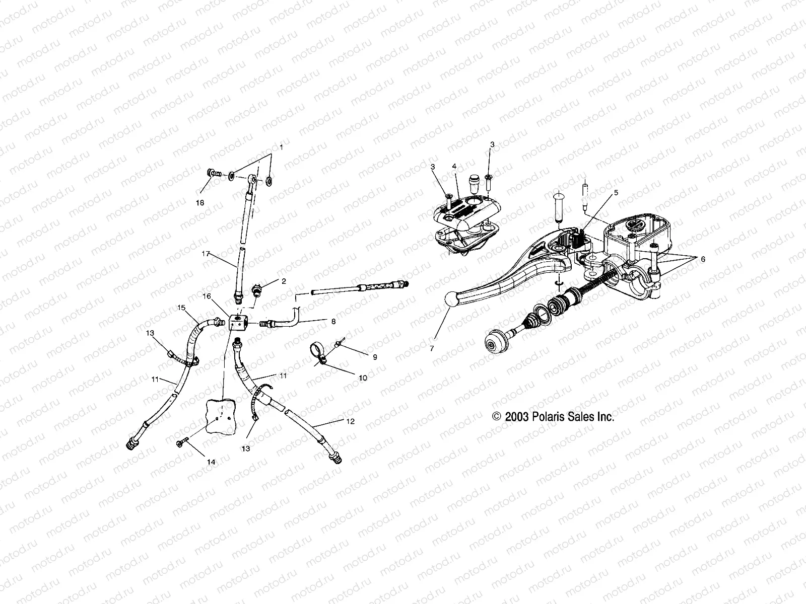 CONTROLS-MASTER CYLINDER/BRAKE LINE - A03CA32AA (4986248624B05) | CONTROLS-MASTER CYLINDER/BRAKE LINE - A03CA32AA (4986248624B05)