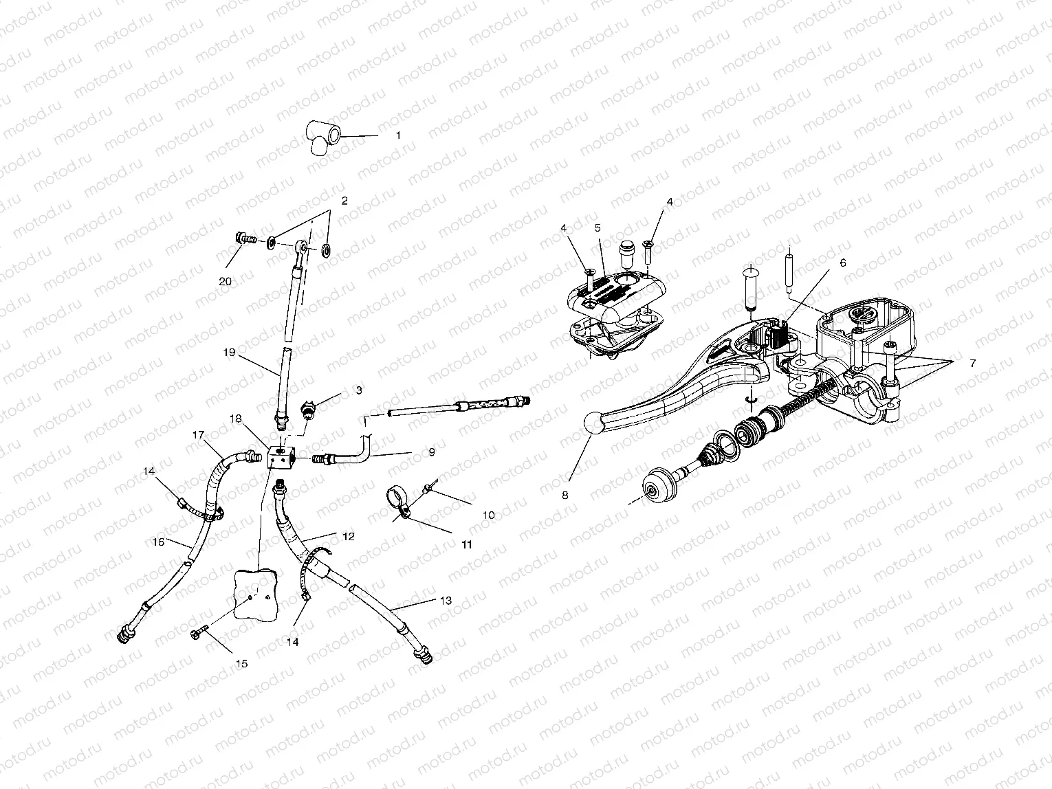 CONTROLS - MASTER CYLINDER/BRAKE LINE - A03CD50FB (4975277527B10) | CONTROLS - MASTER CYLINDER/BRAKE LINE - A03CD50FB (4975277527B10)