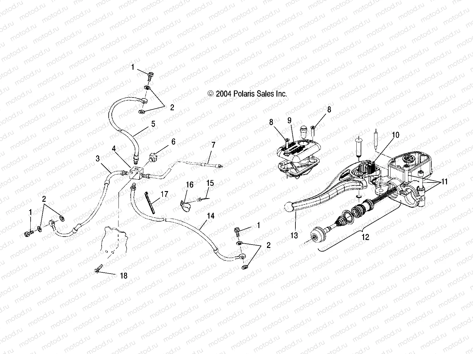 CONTROLS - MASTER CYLINDER/BRAKE LINE - A05BA25CA/CB (4994739473B04) | CONTROLS - MASTER CYLINDER/BRAKE LINE - A05BA25CA/CB (4994739473B04)