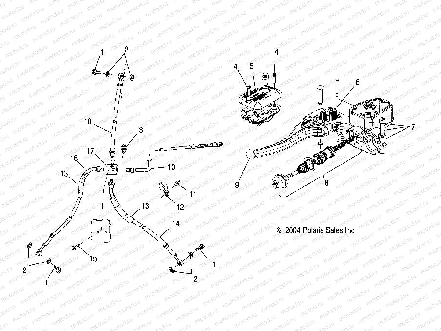 CONTROLS - MASTER CYLINDER/BRAKE LINE - A05CA32AA/AB/AC/FA (4994839483B05) | CONTROLS - MASTER CYLINDER/BRAKE LINE - A05CA32AA/AB/AC/FA (4994839483B05)