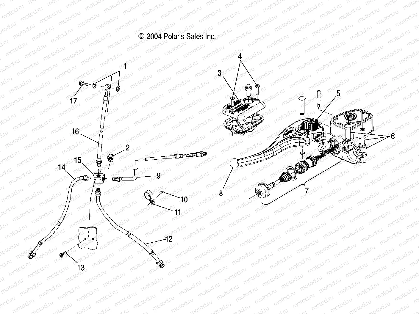 CONTROLS - MASTER CYLINDER/BRAKE LINE - A05CB32AA (4994889488B04) | CONTROLS - MASTER CYLINDER/BRAKE LINE - A05CB32AA (4994889488B04)