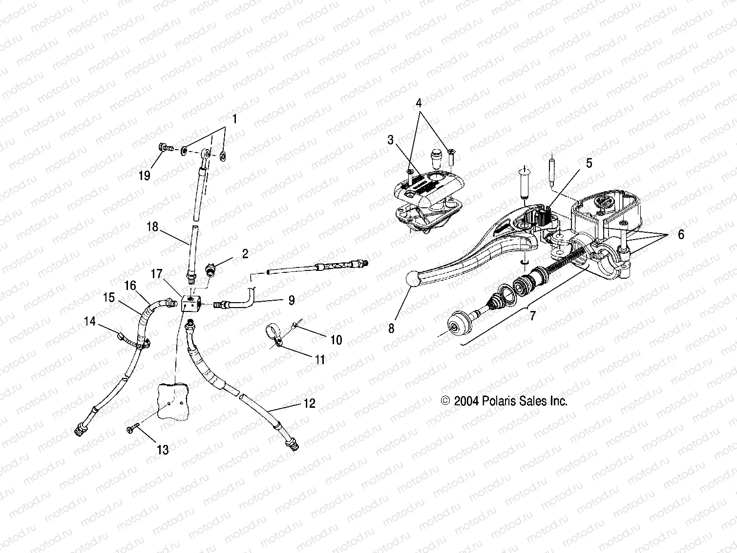 CONTROLS - MASTER CYLINDER/BRAKE LINE - A05CD32AA/AB/AC (4994909490A08) | CONTROLS - MASTER CYLINDER/BRAKE LINE - A05CD32AA/AB/AC (4994909490A08)