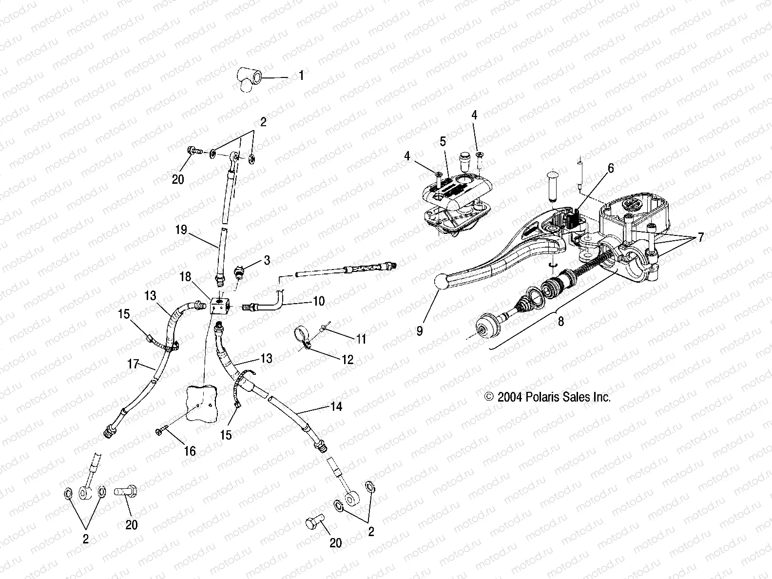 CONTROLS - MASTER CYLINDER/BRAKE LINE - A05CL50AA (4995019501B08) | CONTROLS - MASTER CYLINDER/BRAKE LINE - A05CL50AA (4995019501B08)