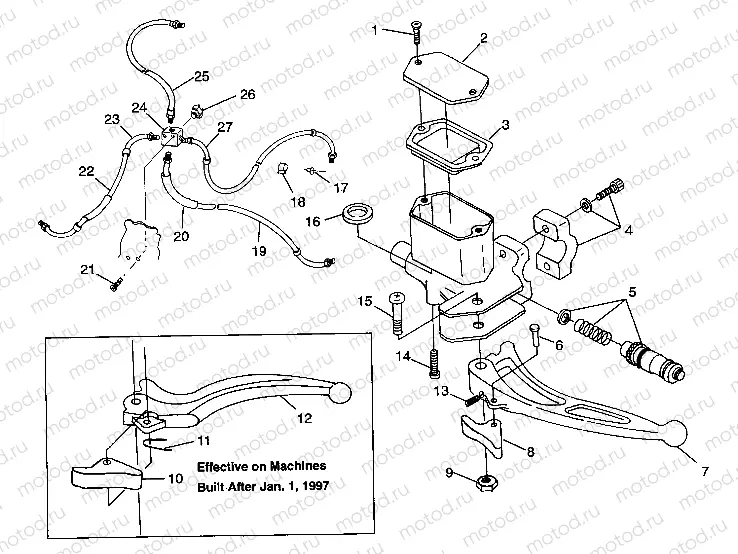 CONTROLS - MASTER CYLINDER/BRAKE LINE Magnum 2X4 W97AA42A (4940704070B009) | CONTROLS - MASTER CYLINDER/BRAKE LINE Magnum 2X4 W97AA42A (4940704070B009)