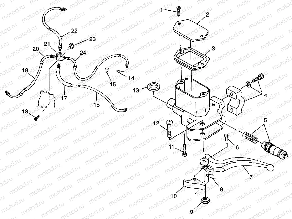 CONTROLS-MASTER CYLINDER/BRAKE LINE Magnum 2X4 W98AA42A (4945524552B009) | CONTROLS-MASTER CYLINDER/BRAKE LINE Magnum 2X4 W98AA42A (4945524552B009)