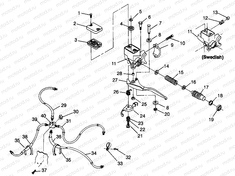 CONTROLS - MASTER CYLINDER/BRAKE LINE Magnum 4X4 W968144 and Swedish Magnum (4936053605B011) | CONTROLS - MASTER CYLINDER/BRAKE LINE Magnum 4X4 W968144 and Swedish Magnum (4936053605B011)