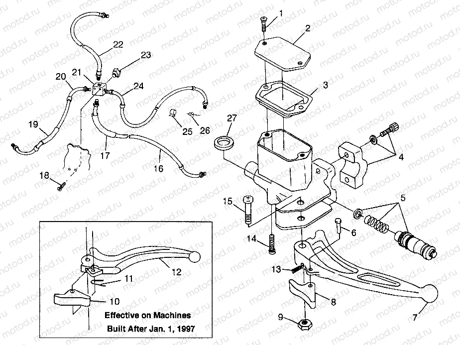 CONTROLS - MASTER CYLINDER/BRAKE LINE Magnum 4X4 W97AC42A | CONTROLS - MASTER CYLINDER/BRAKE LINE Magnum 4X4 W97AC42A, Swedish Magnum 4 (4940834083B010)