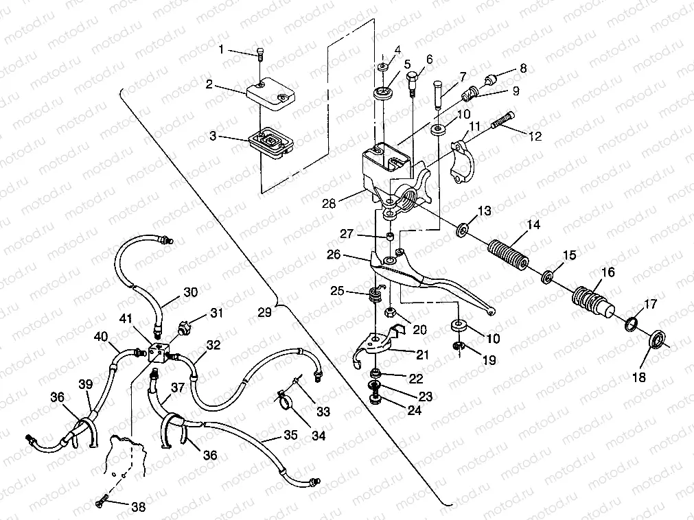 CONTROLS - MASTER CYLINDER/BRAKE LINE Magnum 6X6 W968744 and Magnum 6X6 Swe (4936073607B014) | CONTROLS - MASTER CYLINDER/BRAKE LINE Magnum 6X6 W968744 and Magnum 6X6 Swe (4936073607B014)