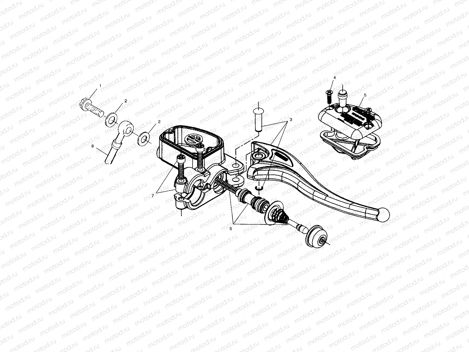 CONTROLS - MASTER CYLINDER/BRAKE LINE - RH - A02CL50AA/DA (4967986798B09) | CONTROLS - MASTER CYLINDER/BRAKE LINE - RH - A02CL50AA/DA (4967986798B09)