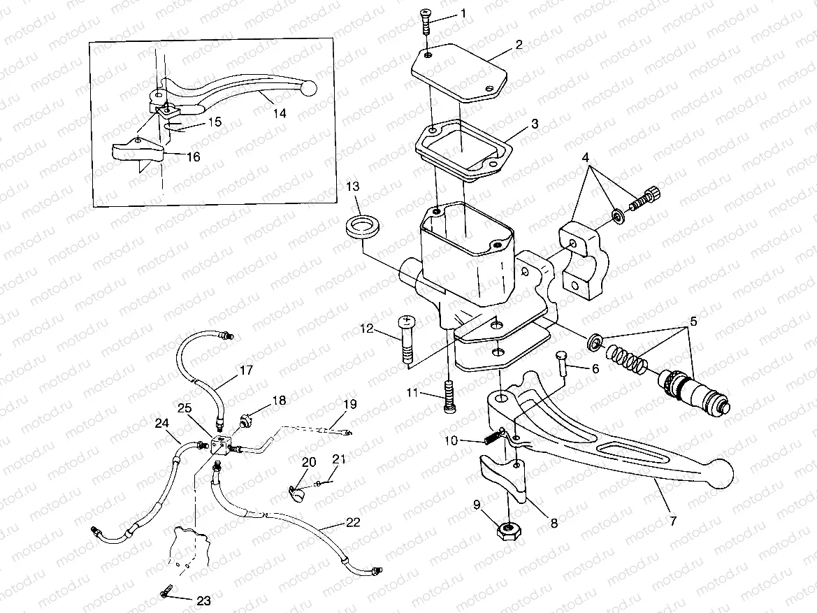 CONTROLS - MASTER CYLINDER/BRAKE LINE Scrambler 500 W97BC50A (4943074307B013) | CONTROLS - MASTER CYLINDER/BRAKE LINE Scrambler 500 W97BC50A (4943074307B013)