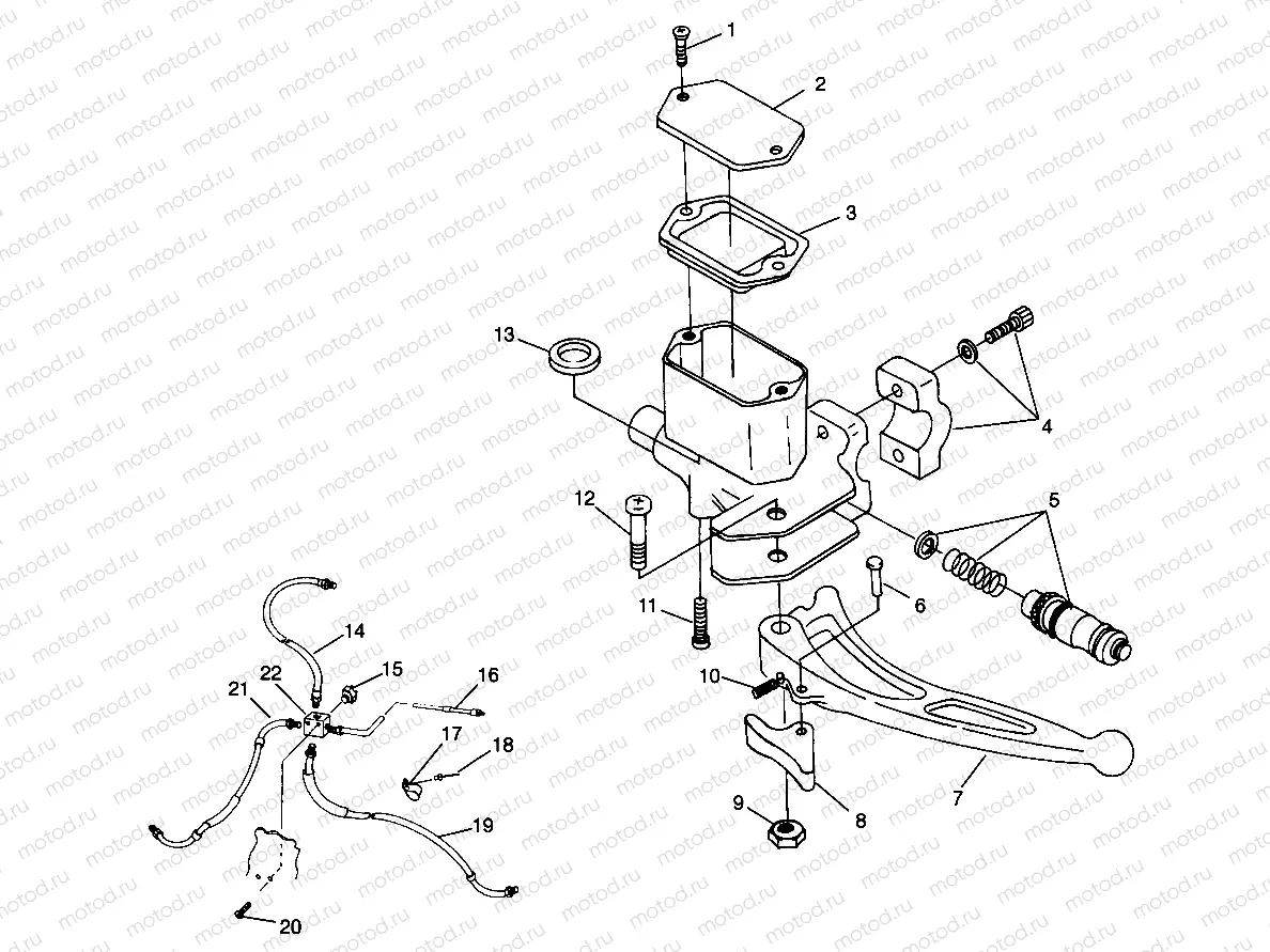 CONTROLS - MASTER CYLINDER/BRAKE LINE Scrambler W967840 (4935823582B012) | CONTROLS - MASTER CYLINDER/BRAKE LINE Scrambler W967840 (4935823582B012)