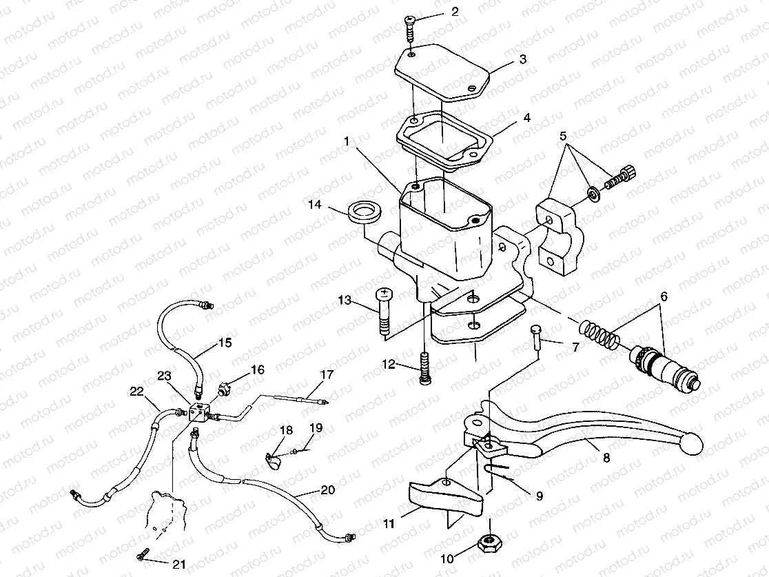 CONTROLS-MASTER CYLINDER/BRAKE LINE Sport 400L W98BA38C (4947234723B009) | CONTROLS-MASTER CYLINDER/BRAKE LINE Sport 400L W98BA38C (4947234723B009)