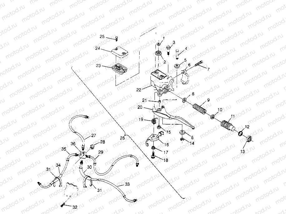 CONTROLS - MASTER CYLINDER/BRAKE LINE Sportsman 4x4 W958040 (4930403040B010) | CONTROLS - MASTER CYLINDER/BRAKE LINE Sportsman 4x4 W958040 (4930403040B010)