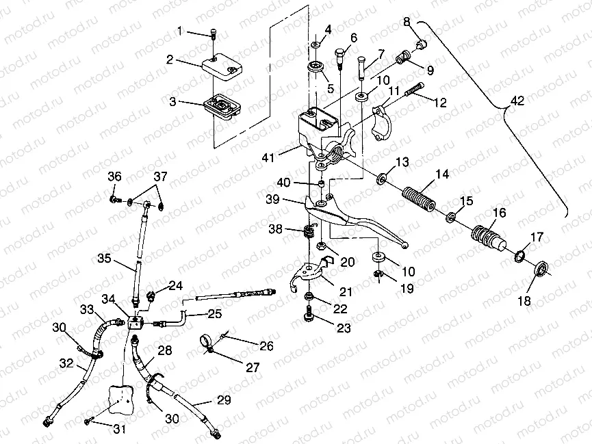 CONTROLS - MASTER CYLINDER/BRAKE LINE SPORTSMAN 500 W969244 and SWEDISH SPO (4936093609B009) | CONTROLS - MASTER CYLINDER/BRAKE LINE SPORTSMAN 500 W969244 and SWEDISH SPO (4936093609B009)