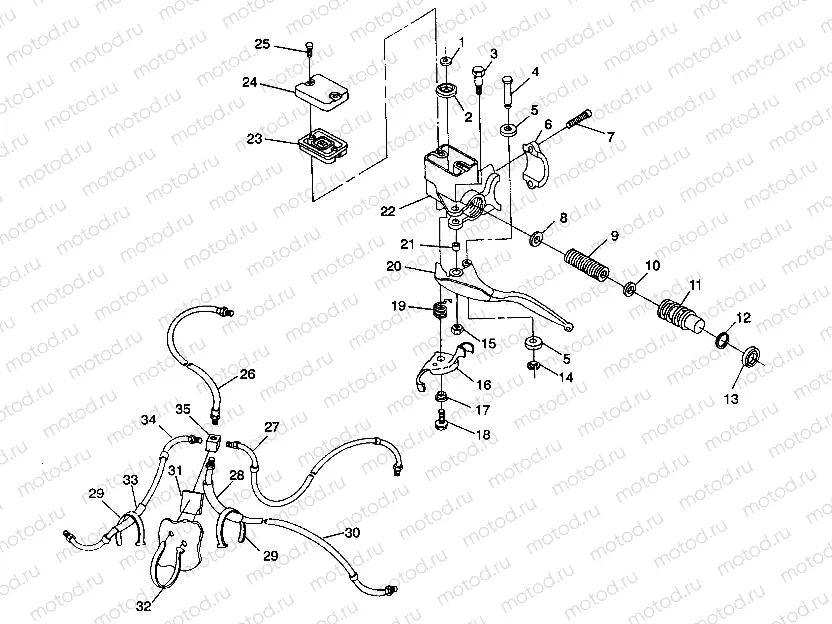 CONTROLS - MASTER CYLINDER/BRAKE LINE Trail Boss W938527 (4924072407017A) | CONTROLS - MASTER CYLINDER/BRAKE LINE Trail Boss W938527 (4924072407017A)