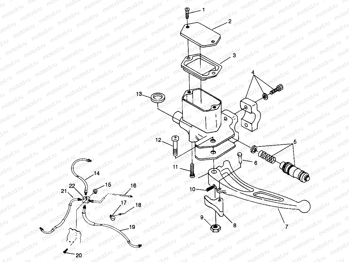 CONTROLS - MASTER CYLINDER/BRAKE LINE - W968540 (4935863586B012) | CONTROLS - MASTER CYLINDER/BRAKE LINE - W968540 (4935863586B012)