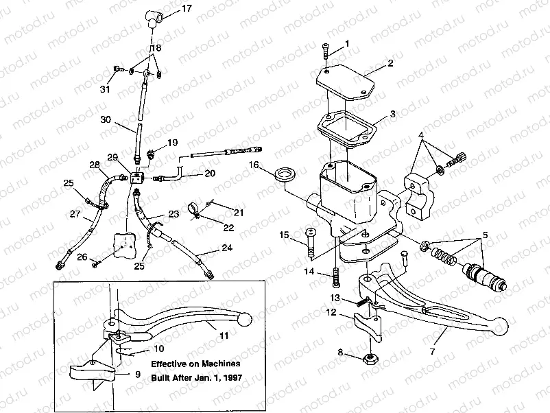 CONTROLS - MASTER CYLINDER/BRAKE LINE - W97CD50A (4941354135B010) | CONTROLS - MASTER CYLINDER/BRAKE LINE - W97CD50A (4941354135B010)
