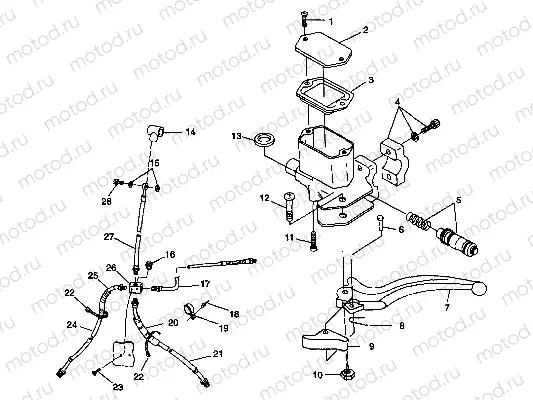 CONTROLS - MASTER CYLINDER/BRAKE LINE - W98CH50A(C)(D)(E)(F) (4950135013b011) | CONTROLS - MASTER CYLINDER/BRAKE LINE - W98CH50A(C)(D)(E)(F) (4950135013b011)