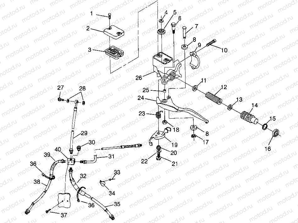 CONTROLS - MASTER CYLINDER/BRAKE LINE XPLORER 300 W969130 (4935903590B009) | CONTROLS - MASTER CYLINDER/BRAKE LINE XPLORER 300 W969130 (4935903590B009)