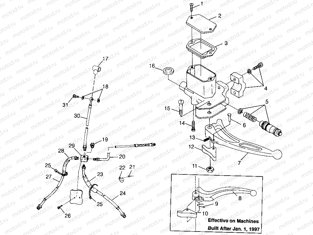 CONTROLS - MASTER CYLINDER/BRAKE LINE XPLORER 300 W97CC28C (4939813981B010) | CONTROLS - MASTER CYLINDER/BRAKE LINE XPLORER 300 W97CC28C (4939813981B010)