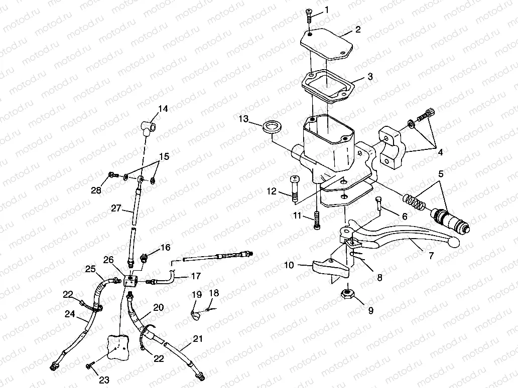 CONTROLS-MASTER CYLINDER/BRAKE LINE XPLORER 300 W98CC28C (4945264526B010) | CONTROLS-MASTER CYLINDER/BRAKE LINE XPLORER 300 W98CC28C (4945264526B010)