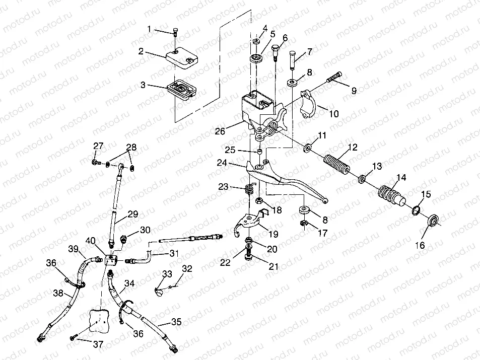 CONTROLS - MASTER CYLINDER/BRAKE LINE XPLORER 400L W969140 (4935983598B009) | CONTROLS - MASTER CYLINDER/BRAKE LINE XPLORER 400L W969140 (4935983598B009)