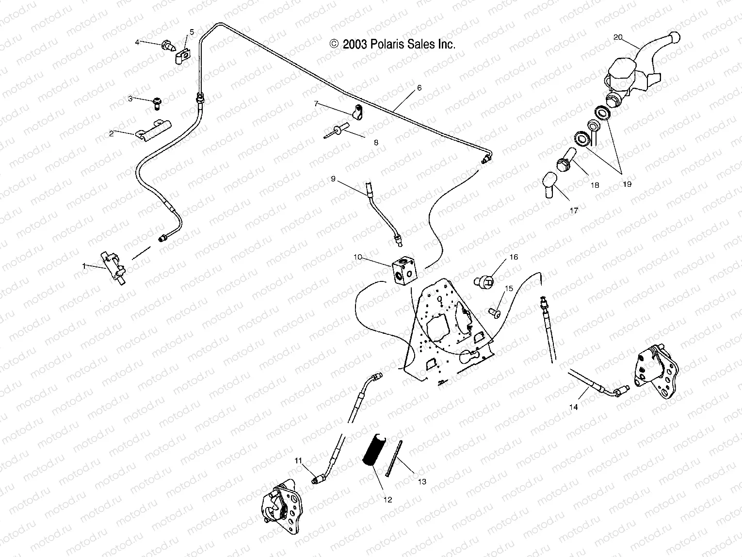 CONTROLS-MASTER CYLINDER/FRONT BRAKE LINE - A04JD50AA/AB/CA (4977487748B14) | CONTROLS-MASTER CYLINDER/FRONT BRAKE LINE - A04JD50AA/AB/CA (4977487748B14)