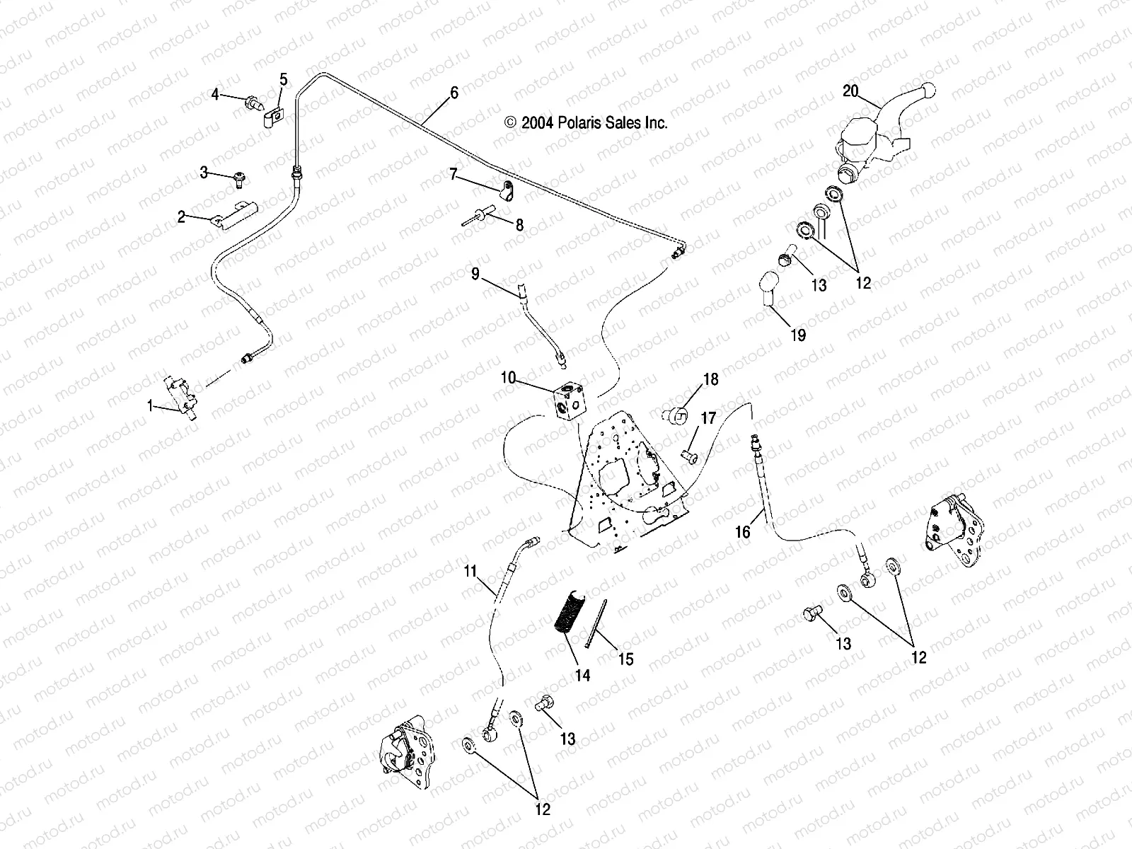 CONTROLS-MASTER CYLINDER/FRONT BRAKE LINE - A05JD50AA/AB/AC (4995169516B14) | CONTROLS-MASTER CYLINDER/FRONT BRAKE LINE - A05JD50AA/AB/AC (4995169516B14)