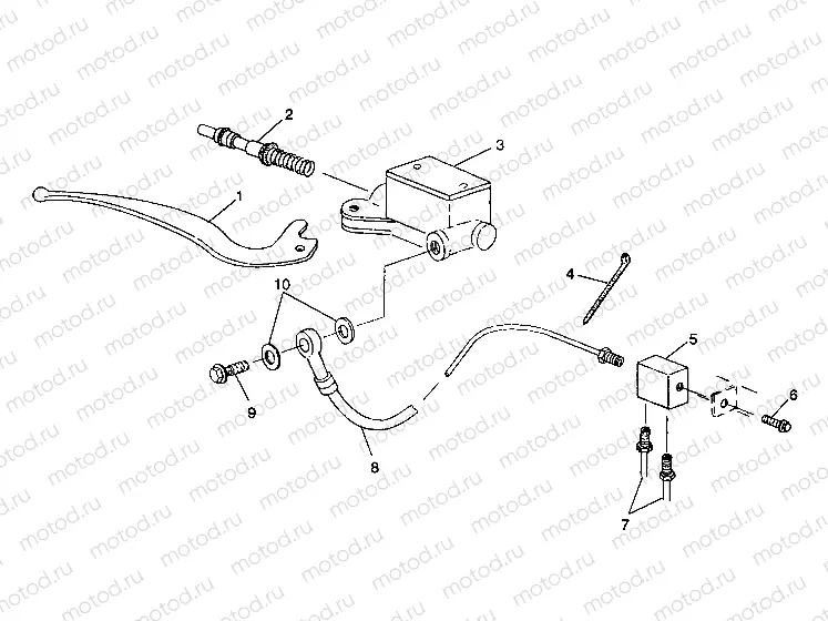 CONTROLS-RH MASTER CYLINDER/BRAKE LINE 6X6 250 W938727 (4924092409023A) | CONTROLS-RH MASTER CYLINDER/BRAKE LINE 6X6 250 W938727 (4924092409023A)
