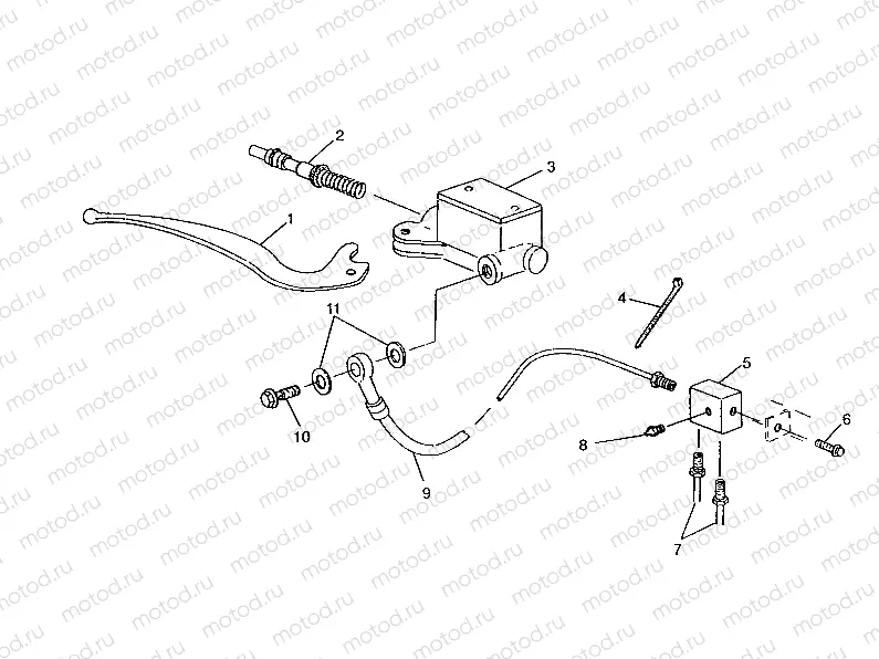CONTROLS - RH MASTER CYLINDER/BRAKE LINE 6x6 400L | CONTROLS - RH MASTER CYLINDER/BRAKE LINE 6x6 400L, SWEDISH S948740 and  NOR (4926812681024A)