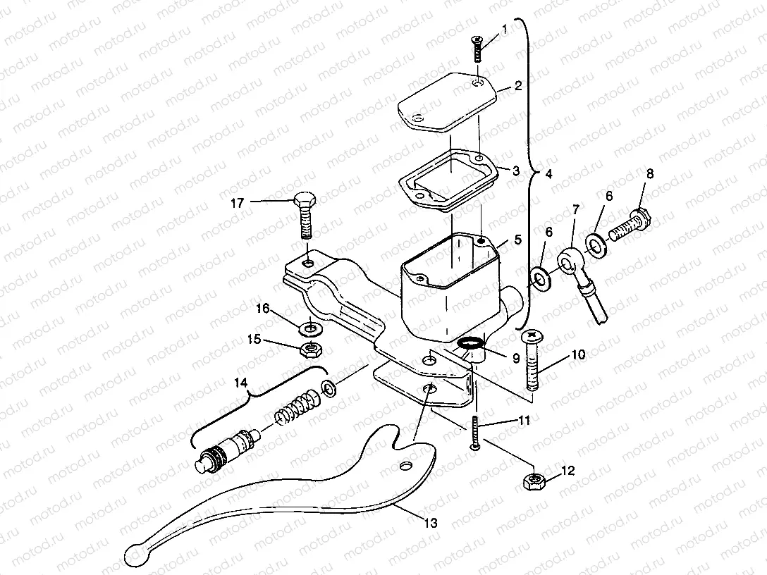 CONTROLS - RH MASTER CYLINDER/BRAKE LINE 6X6 400L W968740 and 6X6 400L Norw (4935963596C002) | CONTROLS - RH MASTER CYLINDER/BRAKE LINE 6X6 400L W968740 and 6X6 400L Norw (4935963596C002)