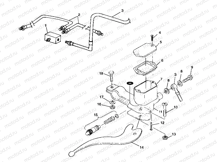 CONTROLS - RH MASTER CYLINDER/BRAKE LINE - A99AE50DA (4949204920b014) | CONTROLS - RH MASTER CYLINDER/BRAKE LINE - A99AE50DA (4949204920b014)