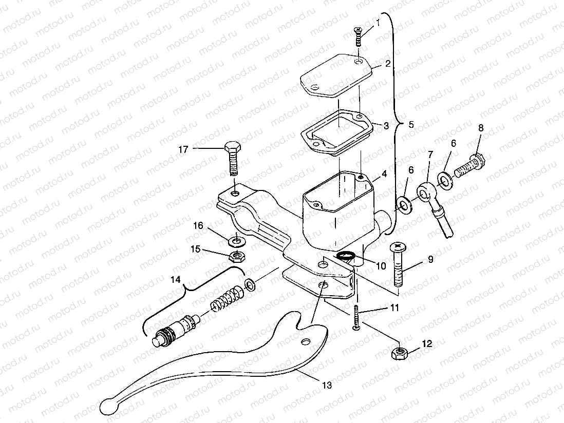 CONTROLS - RH MASTER CYLINDER/BRAKE LINE Magnum 6X6 W968744 and Magnum 6X6 (4936073607C002) | CONTROLS - RH MASTER CYLINDER/BRAKE LINE Magnum 6X6 W968744 and Magnum 6X6 (4936073607C002)